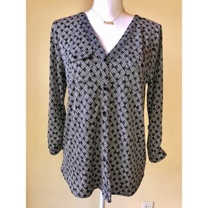 Button up 3/4 sleeve blouse